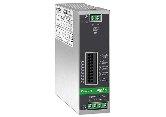 foto noticia Schneider Electric presenta su nuevo SAI industrial Easy UPS de 24V DC DIN Rail.